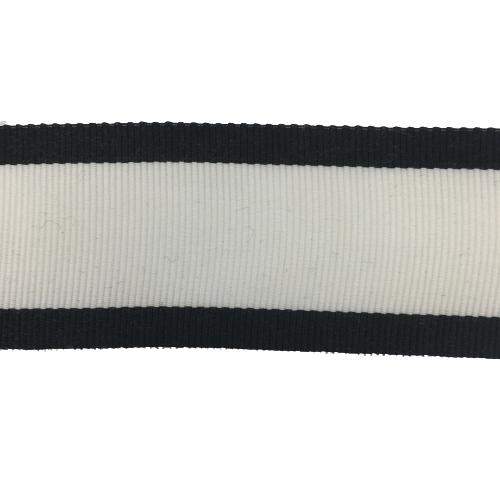1,58 inch (40mm) Black Stripes and White Millinery Grosgrain Ribbon - 1yard - DivaHats Boutique