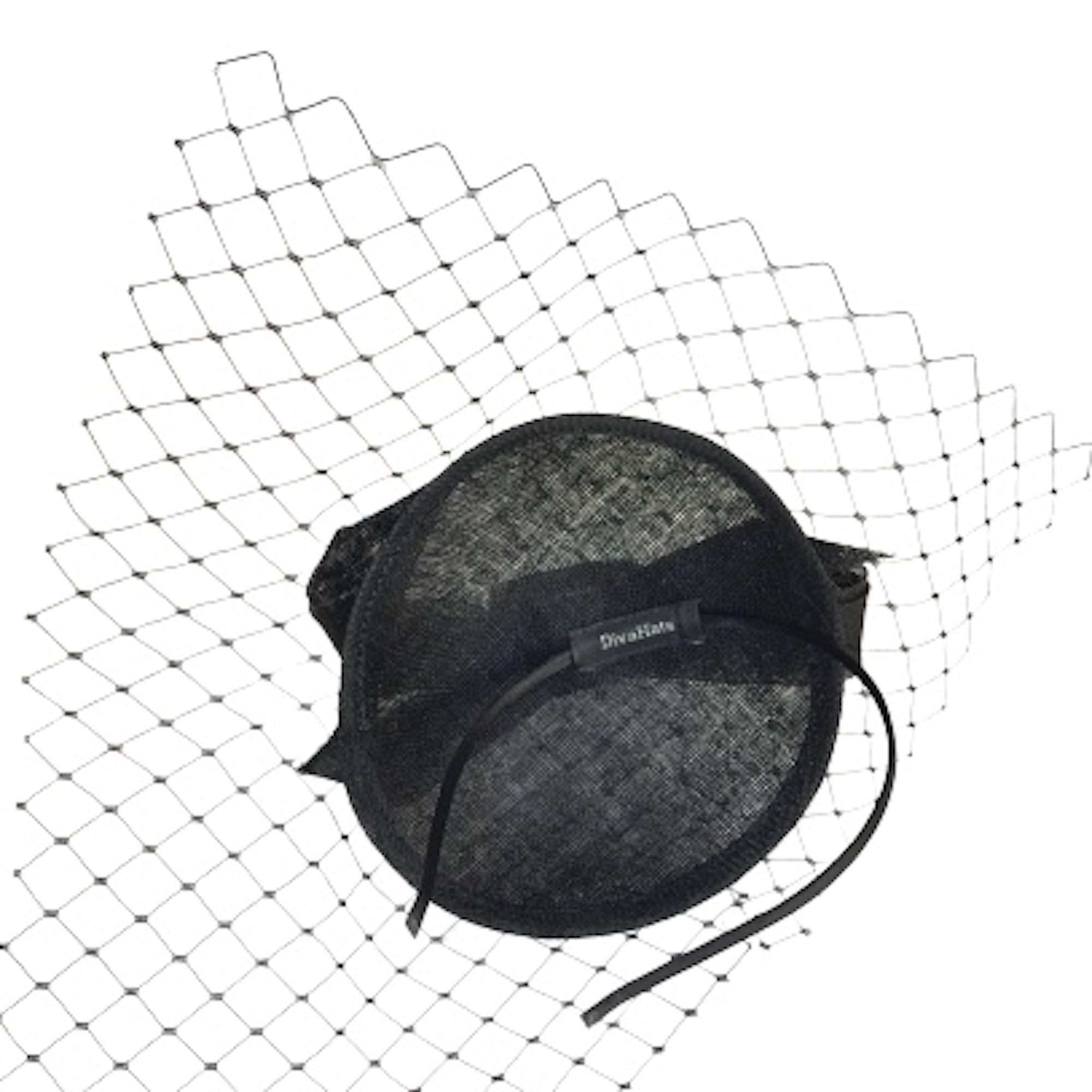 Sinamay black  fascinator headband with bow&veil Derby Tea party hat - DivaHats Boutique