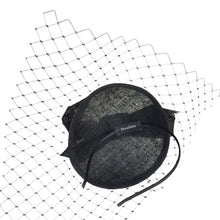 Load image into Gallery viewer, Sinamay black  fascinator headband with bow&amp;veil Derby Tea party hat - DivaHats Boutique