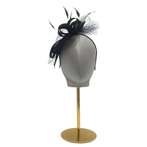 Pretty Small Navy Blue Fascinator with Bow-DivaHats-Fascinator,Straw hats
