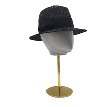 Load image into Gallery viewer, Men&#39;s style Black&amp;Silver straw Fedora with bow Stylish Summer Hat-DivaHats-Beach Hats,Brimmer,Fedora,Straw hats