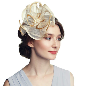 Flower Fascinator Headband Tea Party Wedding Cocktail Hat - DivaHats Boutique