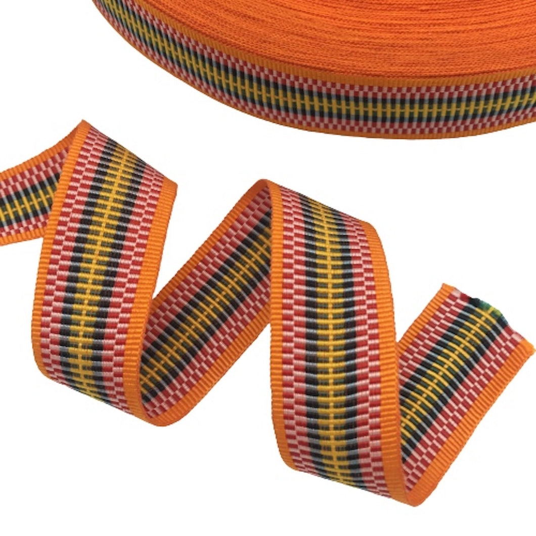 5 Yards Orange Millinery Grosgrain Ribbon - 1 inch (25mm)