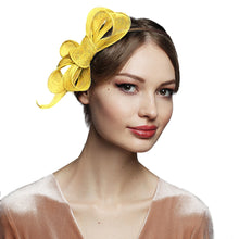 Load image into Gallery viewer, Yellow Bow Fascinator for Women Wedding Tea Party Hat