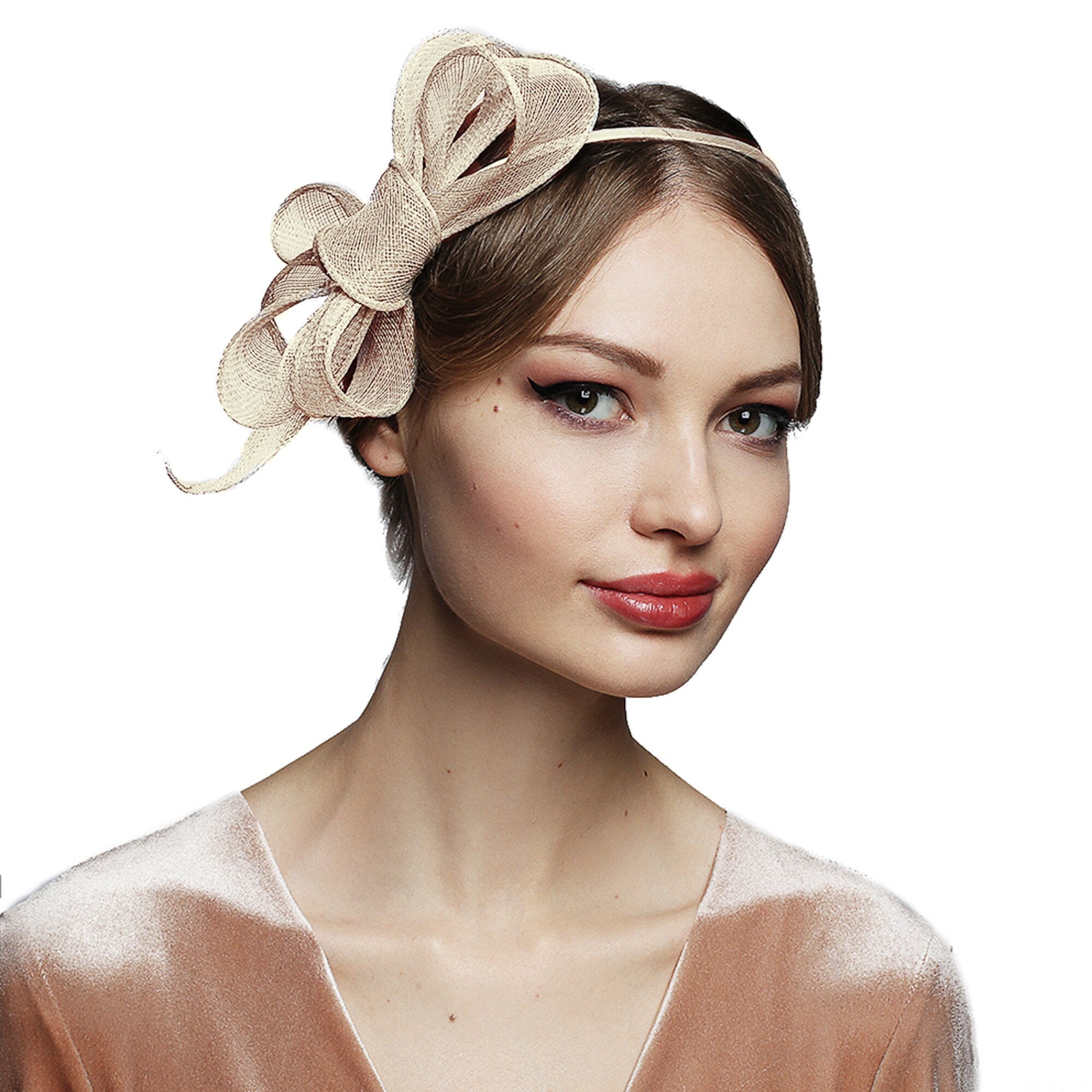 Yellow Bow Fascinator for Women Wedding Tea Party Hat