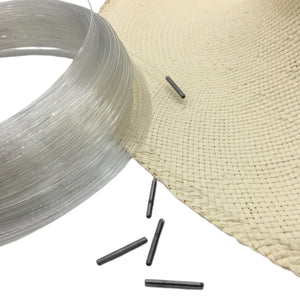 Set of 1m Transparent Hat Brim Wire & Connector for Millinery