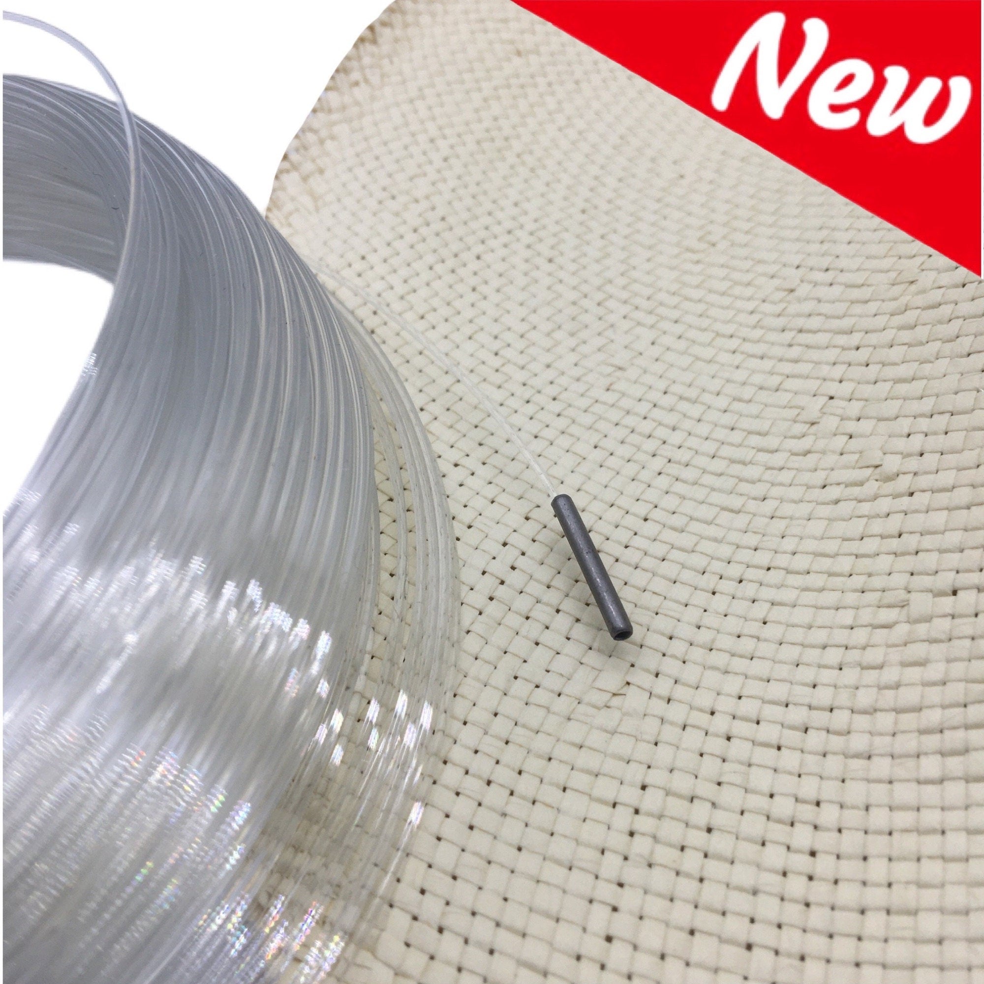 Set of 1m Transparent Hat Brim Wire & Connector for Millinery