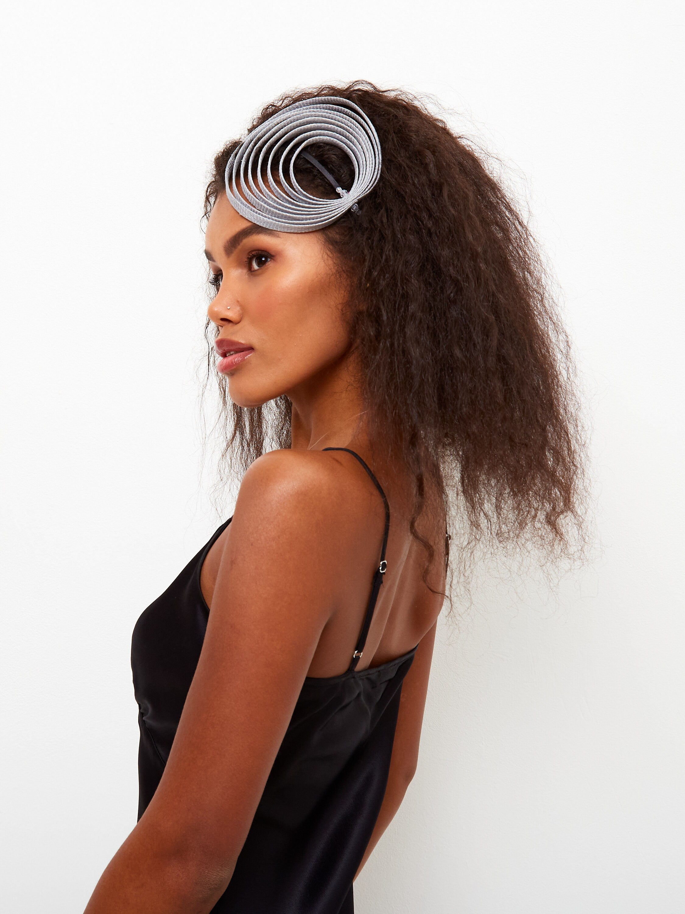 Grey Women Fascinator Cocktail Wedding Tea Party Church  Hat