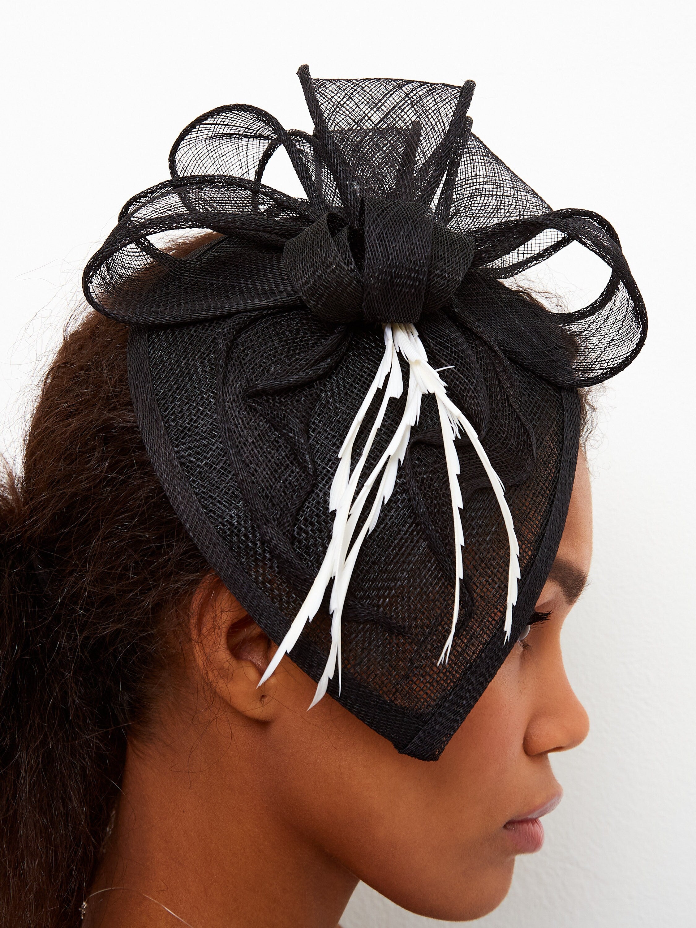 Black Fascinator Hat for Woman Tea Party Headwear