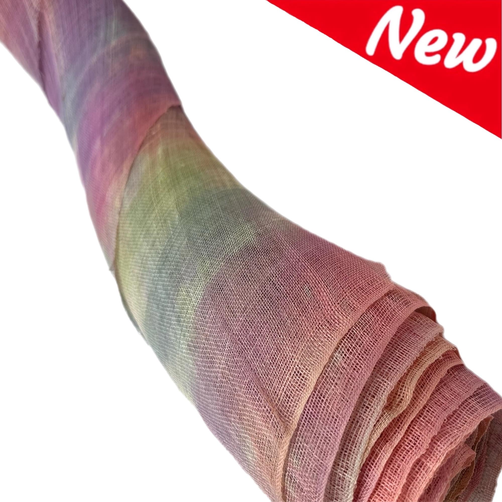 Sinamay Fabric Multicolored Print for Millinery - 1 meter x90 cm