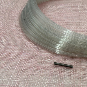 Set of 6m Transparent Hat Brim Wire 1 mm & 6 Connectors for Millinery