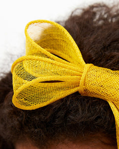 Yellow Fascinator for Women Cocktail Wedding Tea Party Church Hat