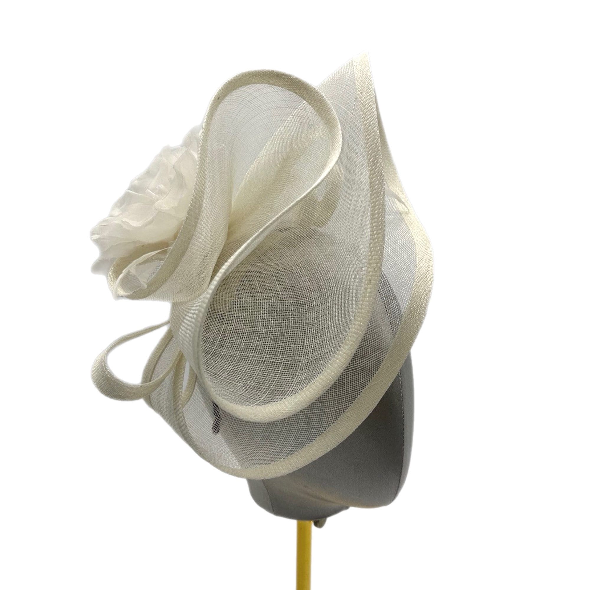 Elegant Fascinator with Rose & Feathers
