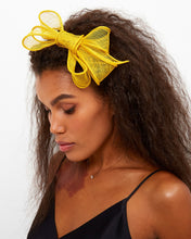Load image into Gallery viewer, Yellow Fascinator for Women Cocktail Wedding Tea Party Church Hat