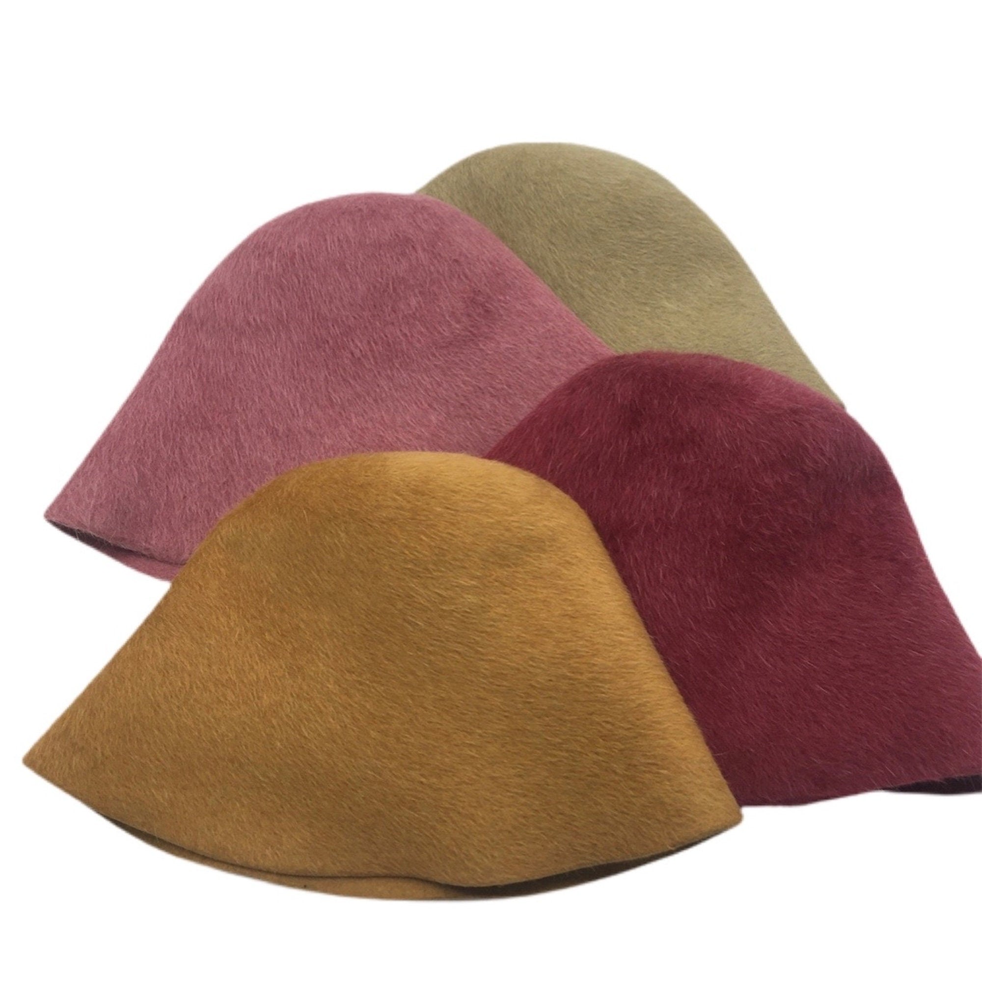Melza Fur Felt Cone Hat Bodies with a Long-Haired Finish.