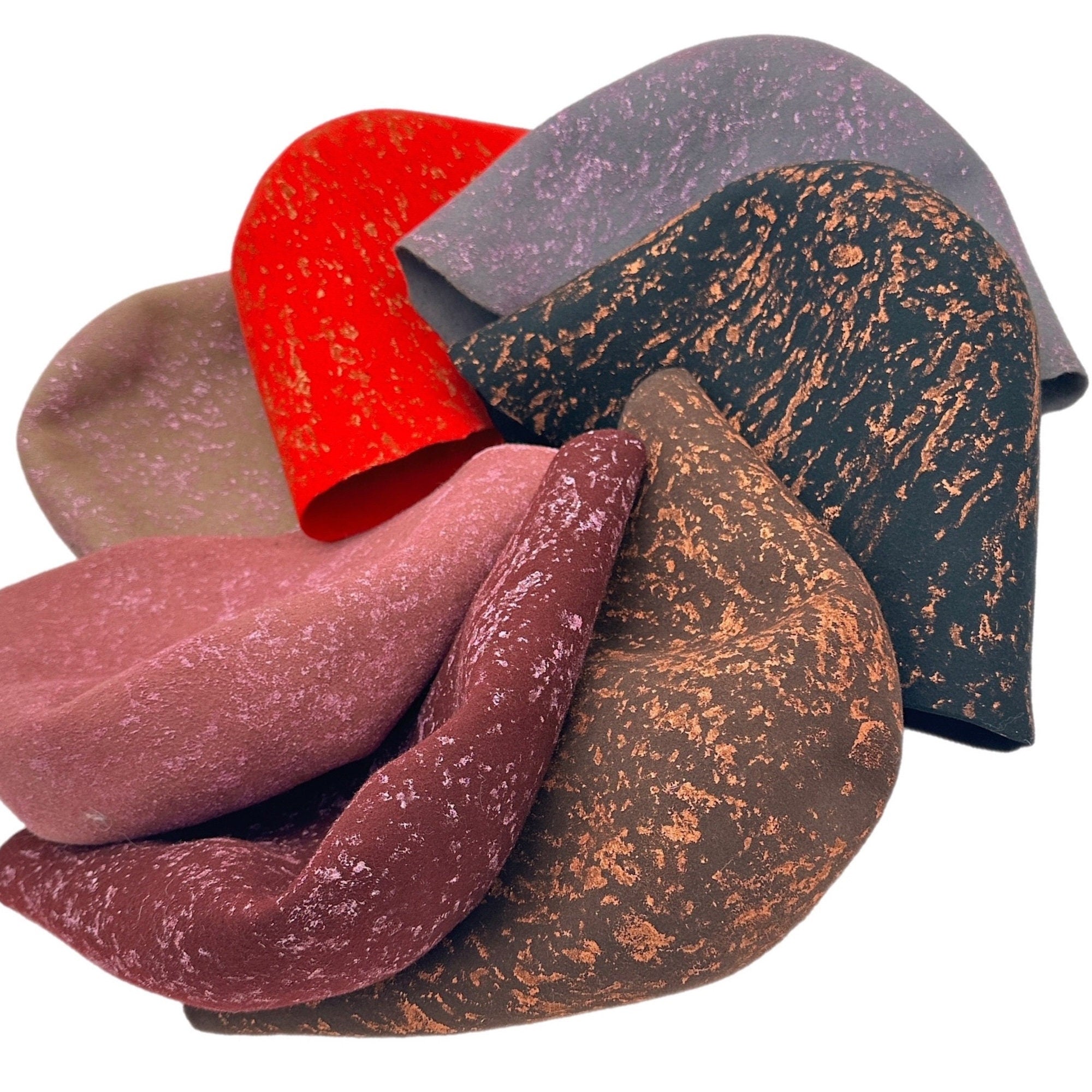 Felt Hat Bodies with Metallic Splash for Hat Making
