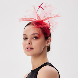 Extravagant Red Fascinator: Festive Christmas Headwear | Stylish Holiday Accessories