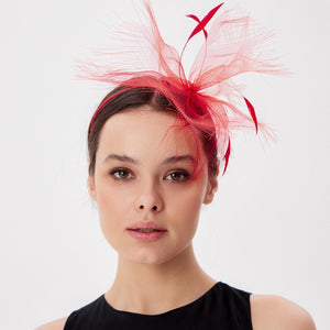 Extravagant Red Fascinator: Festive Christmas Headwear | Stylish Holiday Accessories